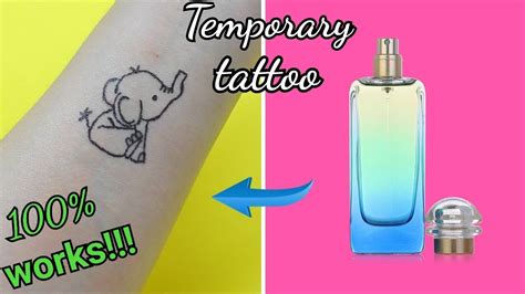 how to give yourself a fake tattoo with perfume|temporary tattoo hack with perfume.